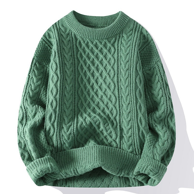 saferido -shop men’s fashion Autumn and Winter Fashion Trendy Solid Color Pullover Sweater Men's Trendy Handsome Loose Casual Sweater Coat