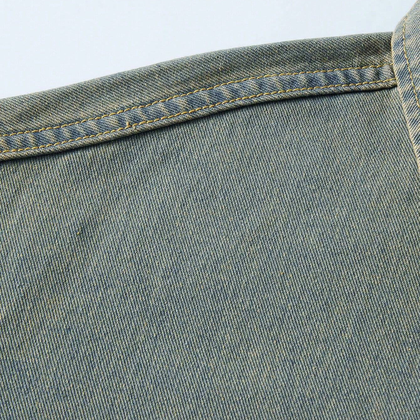 saferido 90s fashion men Frayed Star Patch Embroidered Short-Sleeved Men's Shirt Summer American Street Wash Polo Collar Button Cardigan Shirt