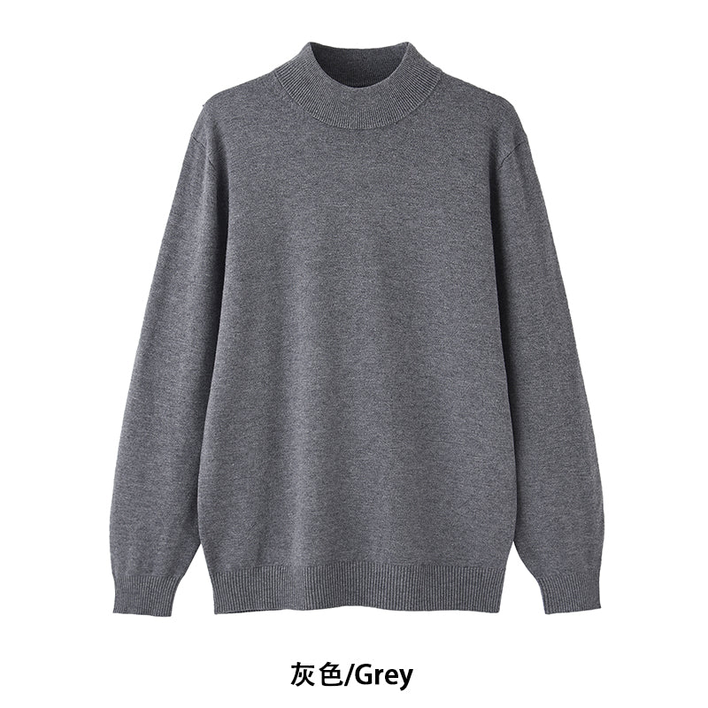 saferido -shop starboy outfit Autumn and Winter High-Grade Half Turtleneck Sweater Men's Korean-Style Loose Casual Solid Color Mid-Collar Knitted Bottoming Shirt Long Sleeve Inner Wear