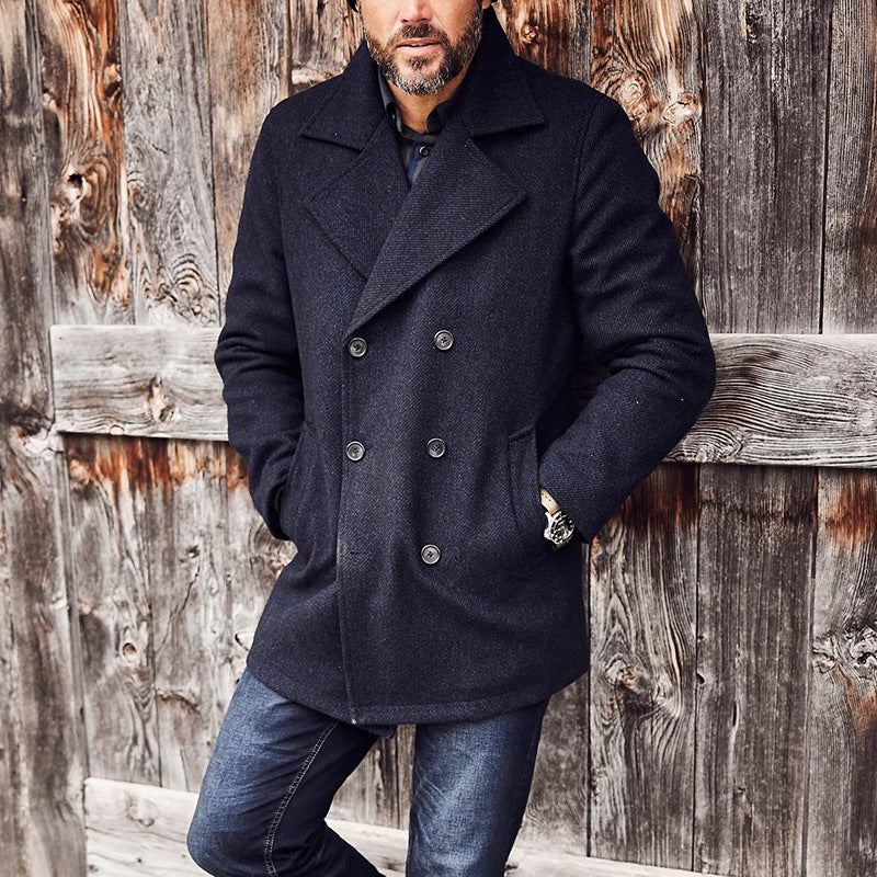 saferido -shop men winter outfits Casual Mid-Length Men's Jacket Slim Fit All-Match Windbreaker Men