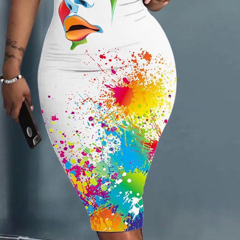 SAFERIDO 2025 black style hot girls, explosive ins new sexy painted dress, a hairdresser women's clothing