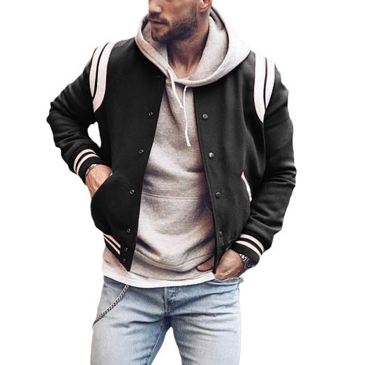 saferido -shop bomber jacket Winter New Preppy Style Jacket Men's Casual Short Baseball Uniform Men's Jacket 03