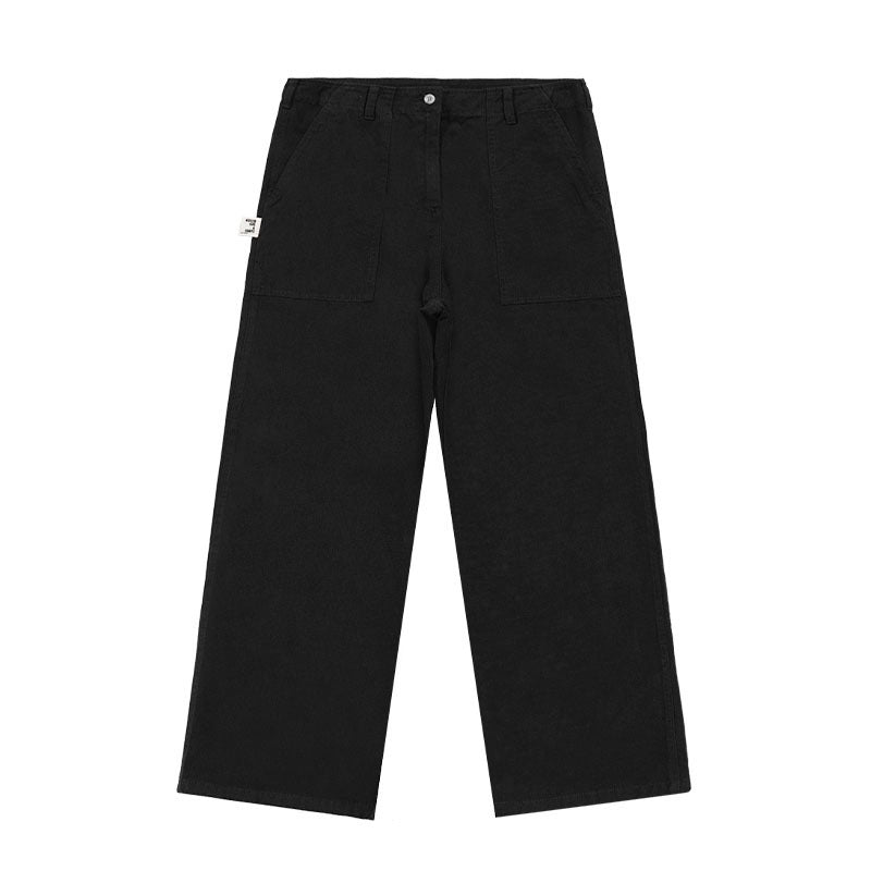 Japanese retro simple fashion brand all-match overalls men's summer cityboy casual loose drape straight pants
