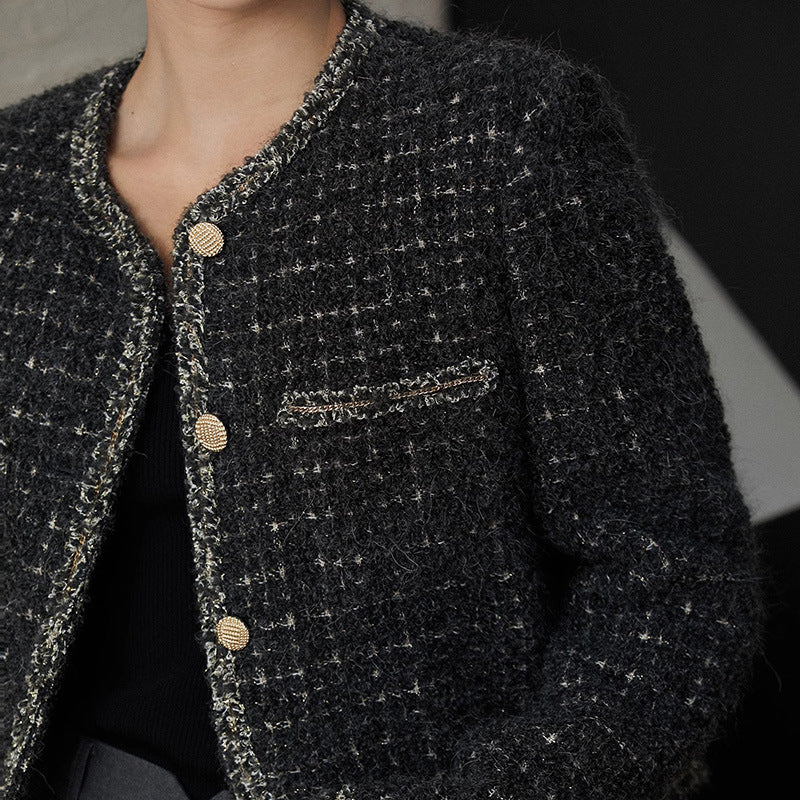 2025 Wool Xiaoxiangfeng jacket, high-end tweed short jacket, women's spring new women's versatile top