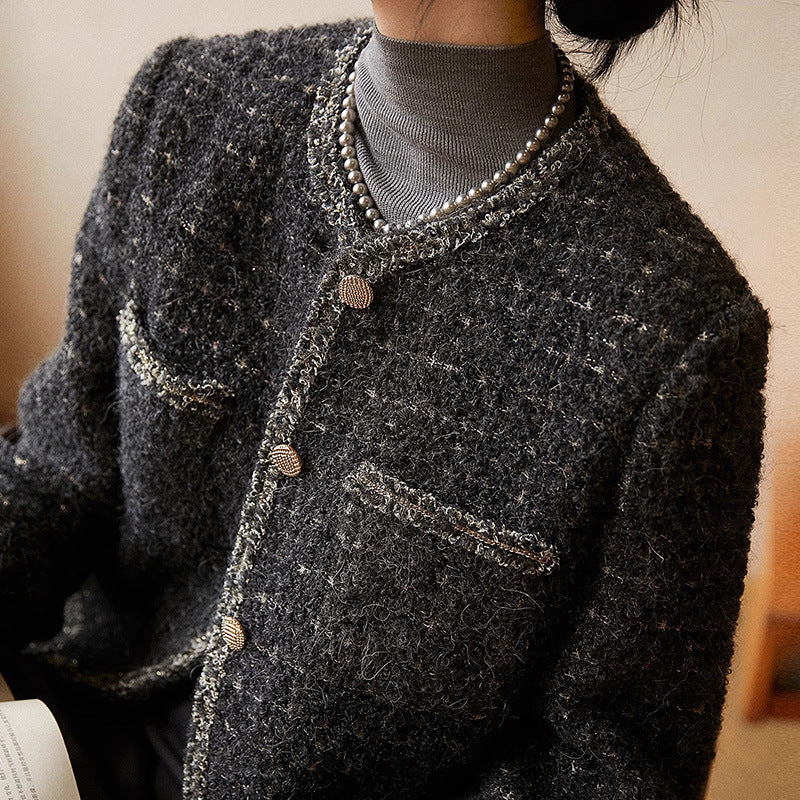 2025 Wool Xiaoxiangfeng jacket, high-end tweed short jacket, women's spring new women's versatile top