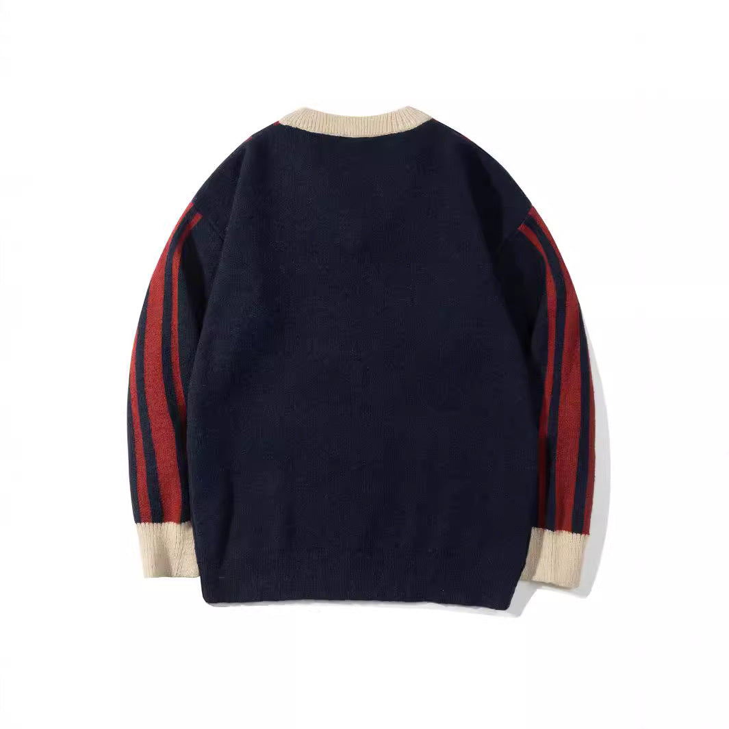 saferido -shop mens winter fashion Zichi Clothing Club Autumn New American Color Matching Knitted Design Men and Women Couple All-Match Casual Sweater