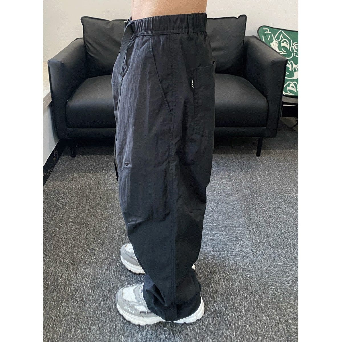 American retro mountain outdoor quick-drying pants men's summer functional cool solid color cityboy loose casual trousers