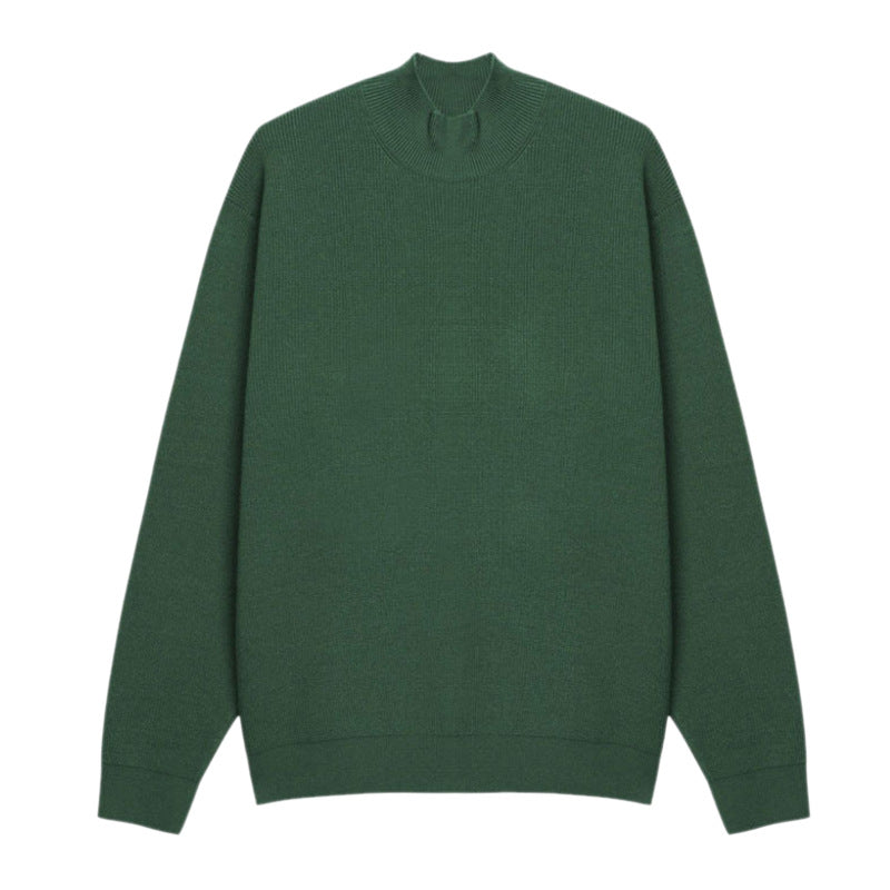 saferido -shop classy outfits men Men's Korean-Style Winter Versatile Retro Christmas Green Sweater round Neck Pullover Sweater Fashionable Trendy Sweater