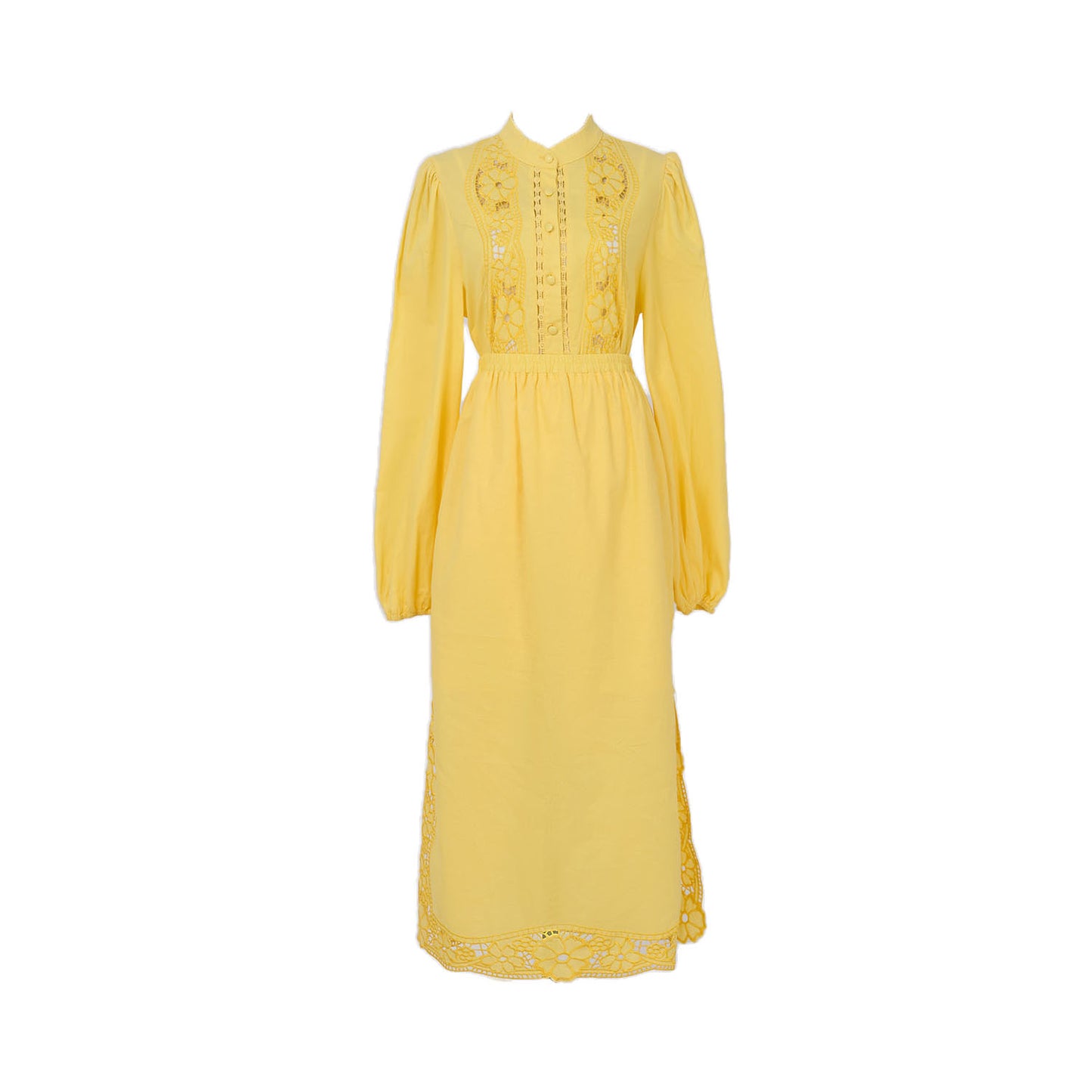 popular autumn and winter new lace style new fashion temperament collar splicing design hollow long sleeve waist dress