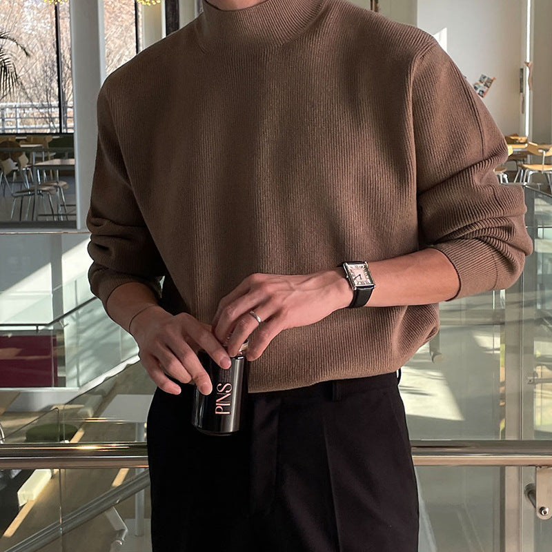 saferido -shop classy outfits men Men's Korean-Style Winter Versatile Retro Christmas Green Sweater round Neck Pullover Sweater Fashionable Trendy Sweater