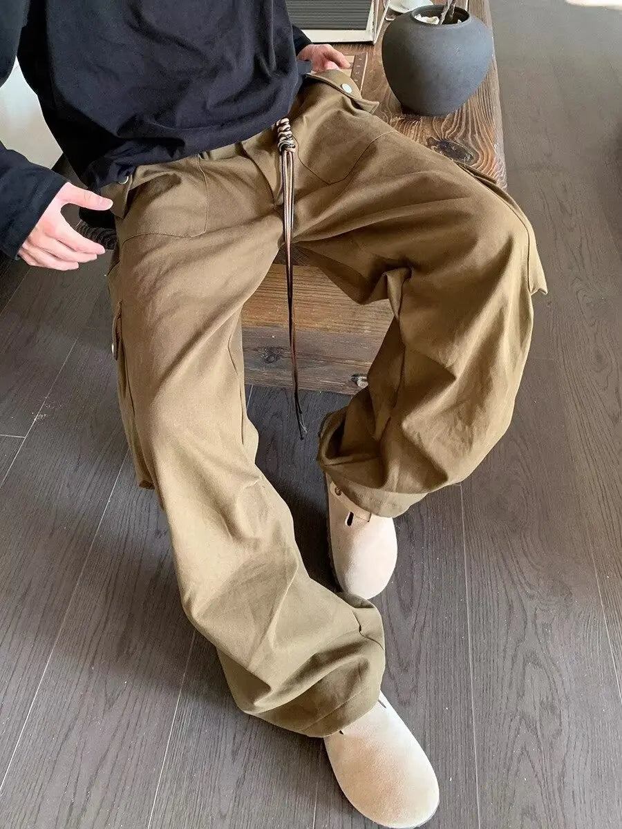 saferido Wide Cargo Pants Men Baggy Oversize Cargo Trousers Male Oversize Loose Casual Streetwear Hip Hop Pocket Spring