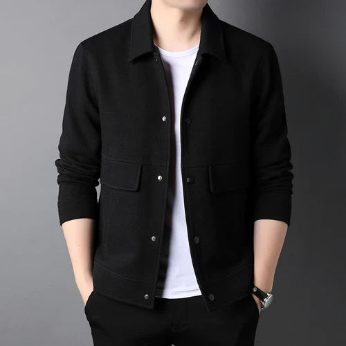 saferido Korean Fashion Lapel Jacket Men's Loose Short Coat Spring Autumn Thickening Tops Fashion Casual Clothes For Male New S-3XL