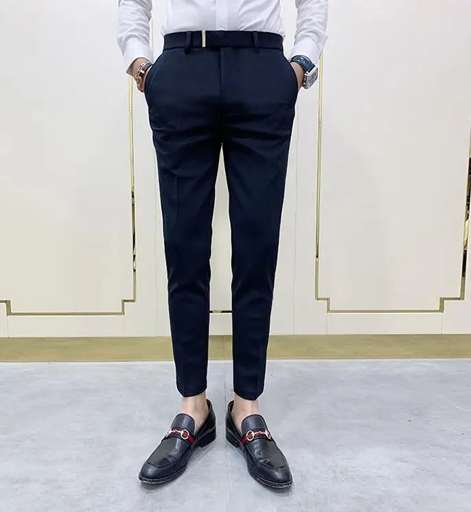 saferido Brand Clothing Men Slim Business Suit Trousers/Pants Korean Style Slim Fit Office Social Suit Pants Casual Dress Trousers