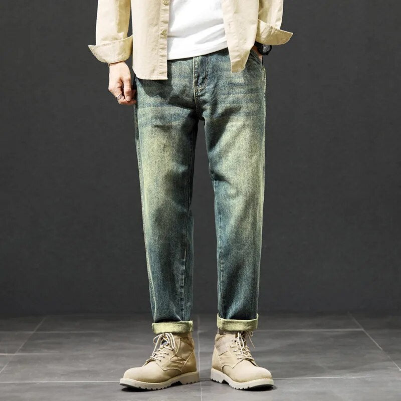 Jeans For Men Baggy Pants Loose Fit Harem Pants Vintage Clothes Men Fashion Pockets Patchwork Large Trousers Oversized 42