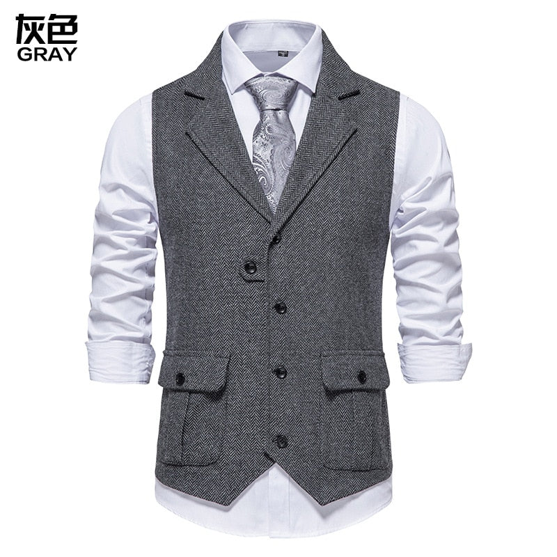 Men's Brown Vest Suit Vest Single breasted Designer Brand Sleeveless Formal Coat Top Adult Dress Tuxedo