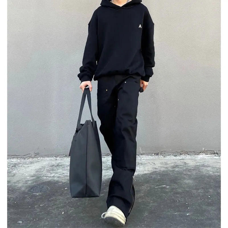 saferido Men Slim Jeans Korean Fashion Zipper Casual Pants Black Trendyol Cargo Trousers Punk Streetwear Man Harajuku Denim Y2k Hip Hop