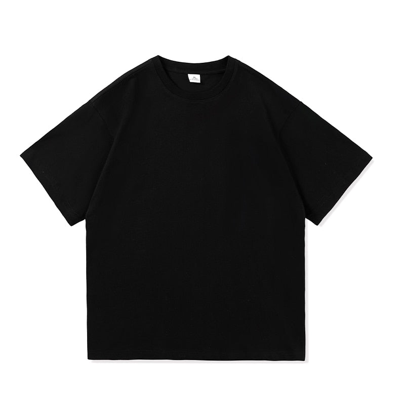Summer Fashion Men's T Shirt Casual Solid Short Sleeve Classical Tee Mens 100% Cotton Oversized Hip-Hop Top Tees 5XL