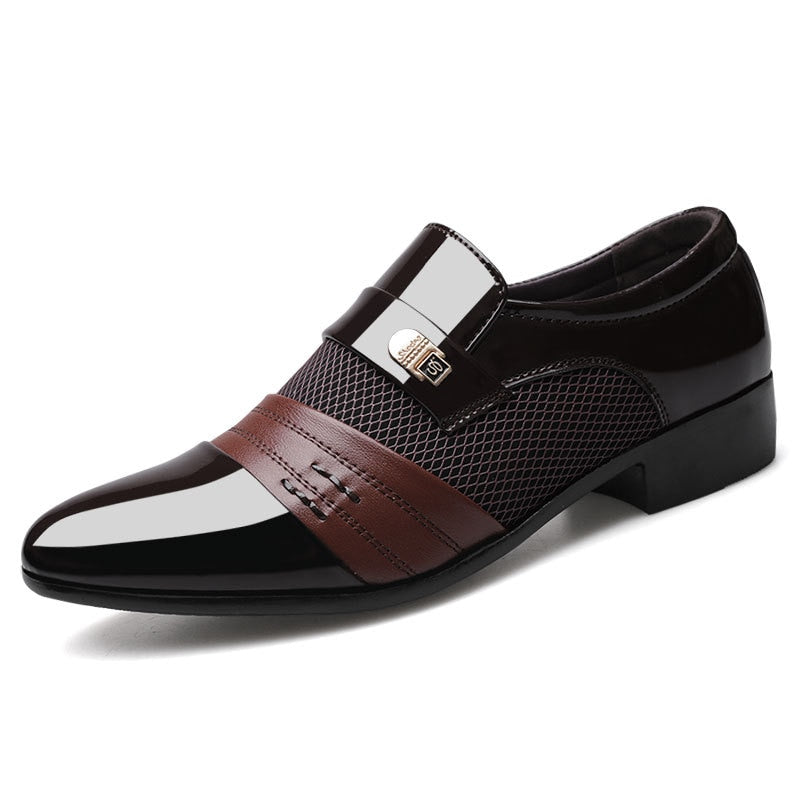 saferido Former Men Shoe Black Leather Shoes for Men Luxury Plus Size Party Office Business Casual Shoes Loafers