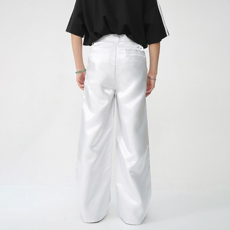 Male Casual Suit Pants Trendy Solid Color Loose Staright Trousers High Street New Fashion Men's Clothing New