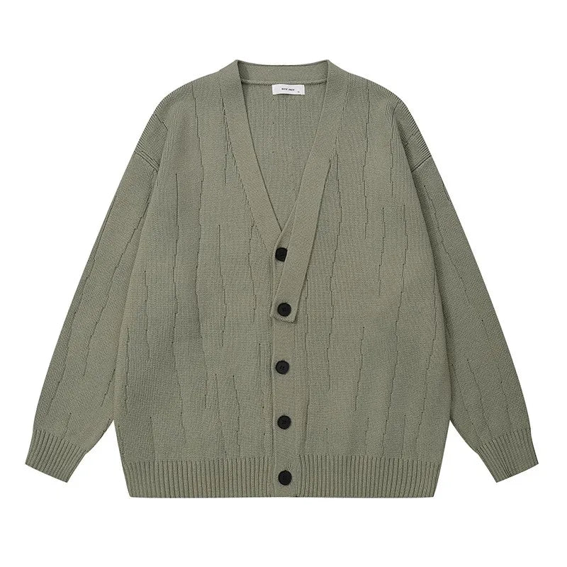saferido Knit Cardigan Male Korean Style Sweater Coat Men Old Money Autumn Winter Loose Casual Men's Long Sleeve Streetwear