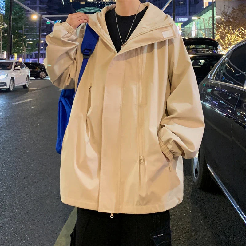 saferido Original Clothing Men's Korean Style Clothes for Men Loose Fitting Hoodie Men's Coats Models 2024 Popular Outerwear Jackets