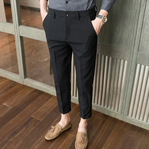 saferido New Style Men's Spring Slim Fit Business Suit Trousers/Male Pure Color Stretch Pencil Pants Man Dress Pants Brand Clothing