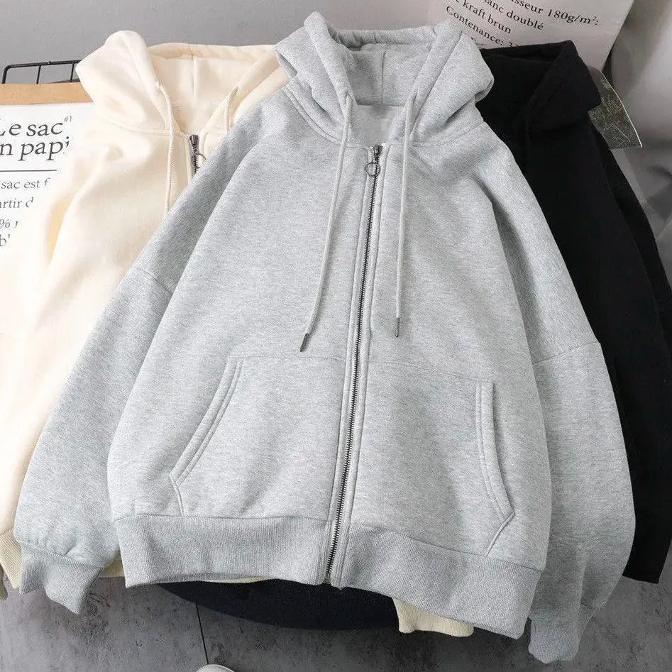 American new Sweatshirt Zip Hoodies Y2k Streetwear Loose Vintage Clothes Top Harajuku Jacket Casual Gothic Oversized Cartoon Top