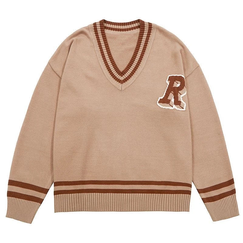 saferido Unisex Spring Autumn Oversize Pullover Sweater For Women Men Students College Japan Korea School DK JK Uniform Sweater Black