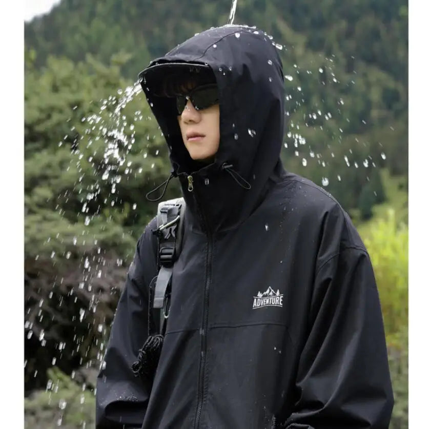 saferido New Spring Autumn Men's Jacket Lightweight Waterproof Single-layer Outdoor Windproof Travel Camping Coat Top Brand Clothing 3XL