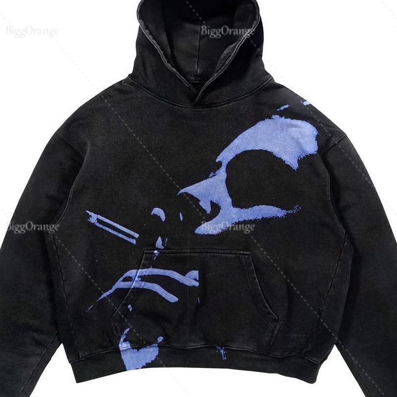 Gothic Print Hoodie Ladies High Street Harajuku Retro Hip Hop Sweatshirt Men Casual Y2k Hoodie Clothes Tops