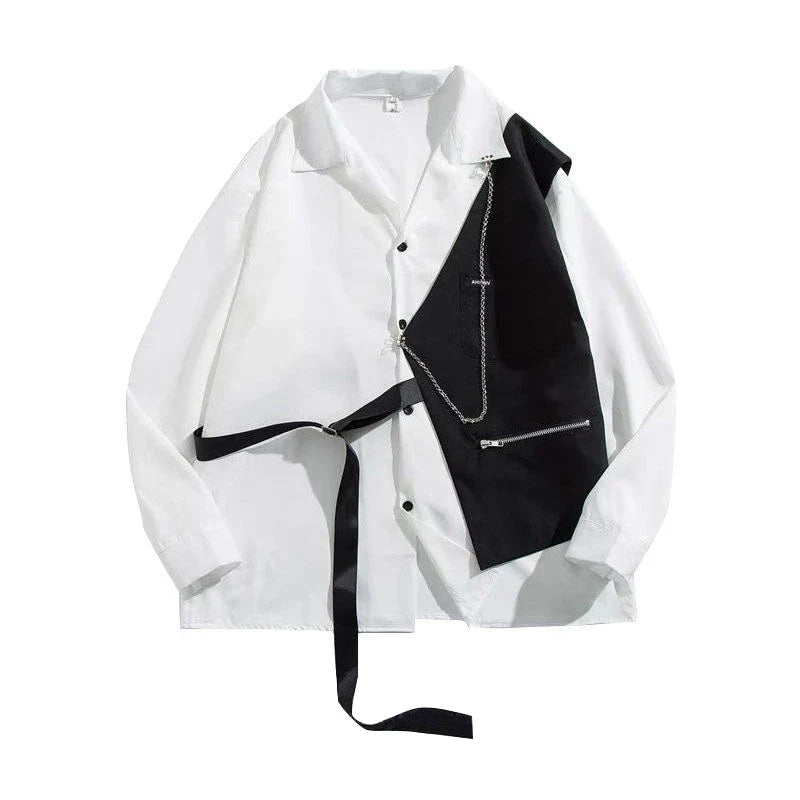 saferido Techwear Men's Sets Cargo Pants Men's Shirt Kit Long Sleeve Shirts Korean Streetwear Hip Hop Harajuku Spring