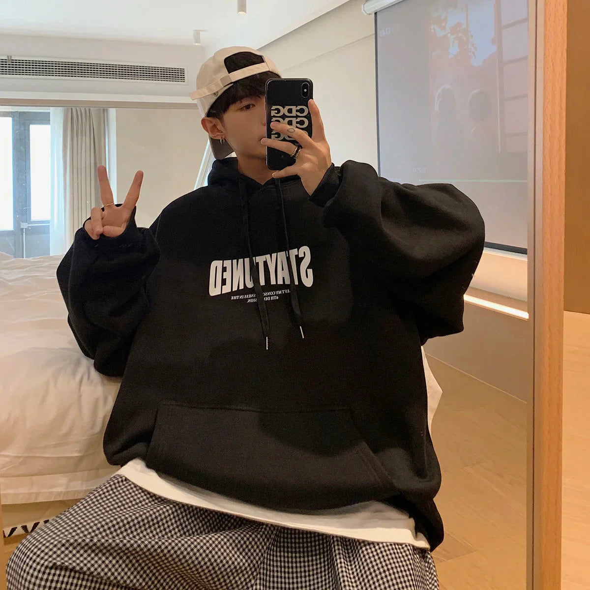 Autumn Letter Men's Hoodies Loose Fashion Brand Hooded Sweatshirts New Harajuku Couple Clothing Male Pullovers