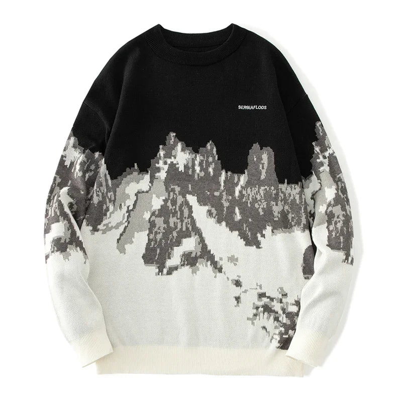 New Autumn Winter Casual Sweater Men Loose Harajuku Style Round Neck Long Sleeve Mens Fashion Pullovers Trendy Sweaters