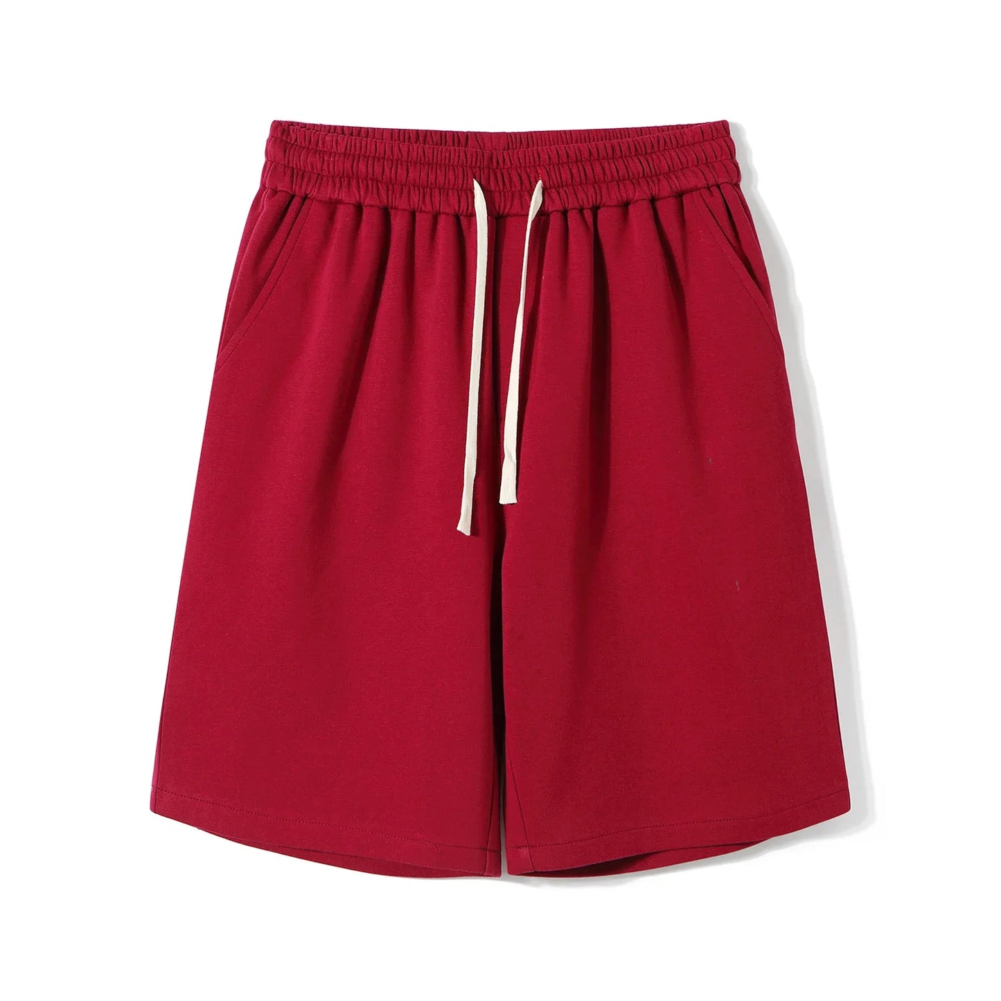 saferido Lace Up Striped Straight Shorts Men Clothing 2024 Summer New Loose Elastic Waist All-match Knee Men Shorts Korean Fashion Shorts