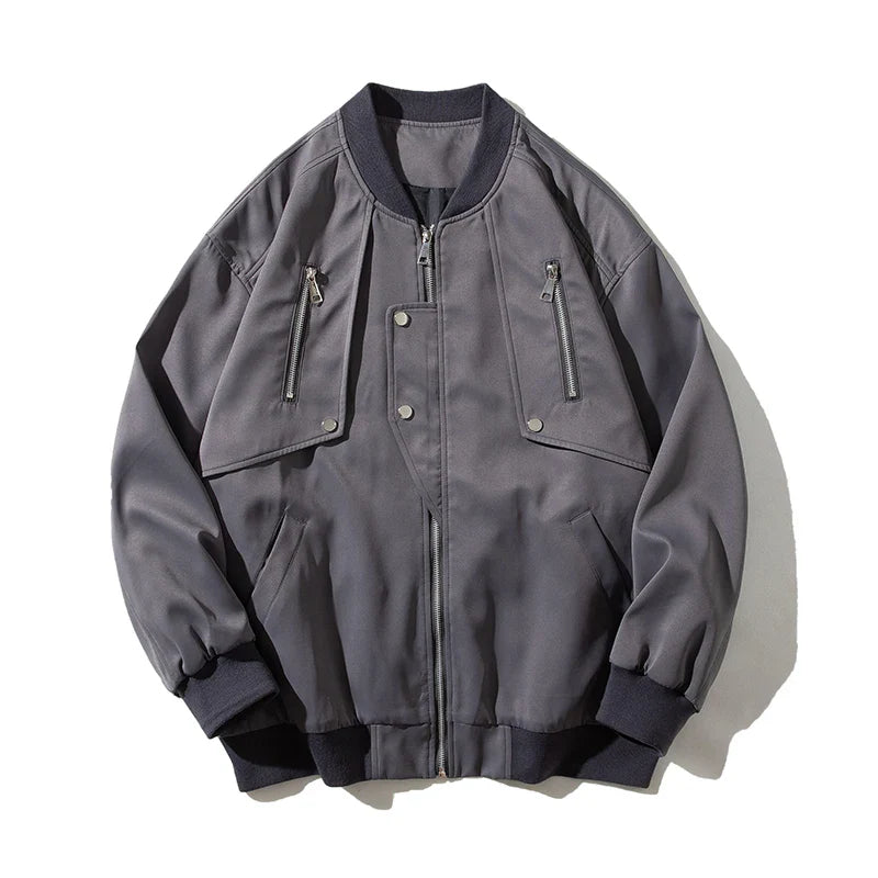 New Men Bomber Jackets Fashion Zippers Solid Casual Baseball Outerwear Coat Couple Jacket Streetwear Women Moto Biker Coats