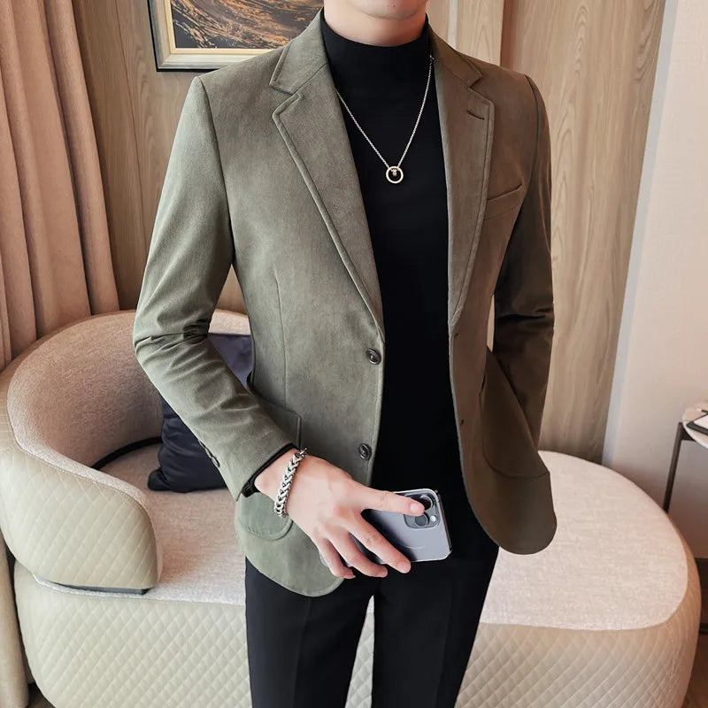 saferido Men's Spring Quality Business Suit Jackets/Male Slim Fit Fashion Tuxedo/Man Solid Color Veste Homme Luxe Blazers Coats 3XL