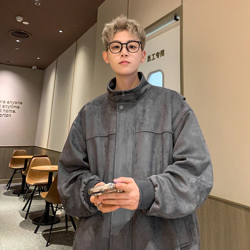 saferido Suede jacket men's spring and autumn new design sense top American trendy brand loose casual jacket military jackets
