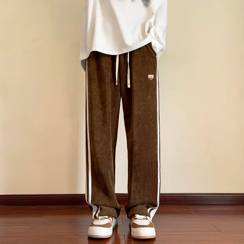 saferido Baggy Striped Sweatpants for Men Straight-Leg Pants Fashion Hip Hop Streetwear Harajuku Trousers Casual Bottoms Y2K Male Clothes