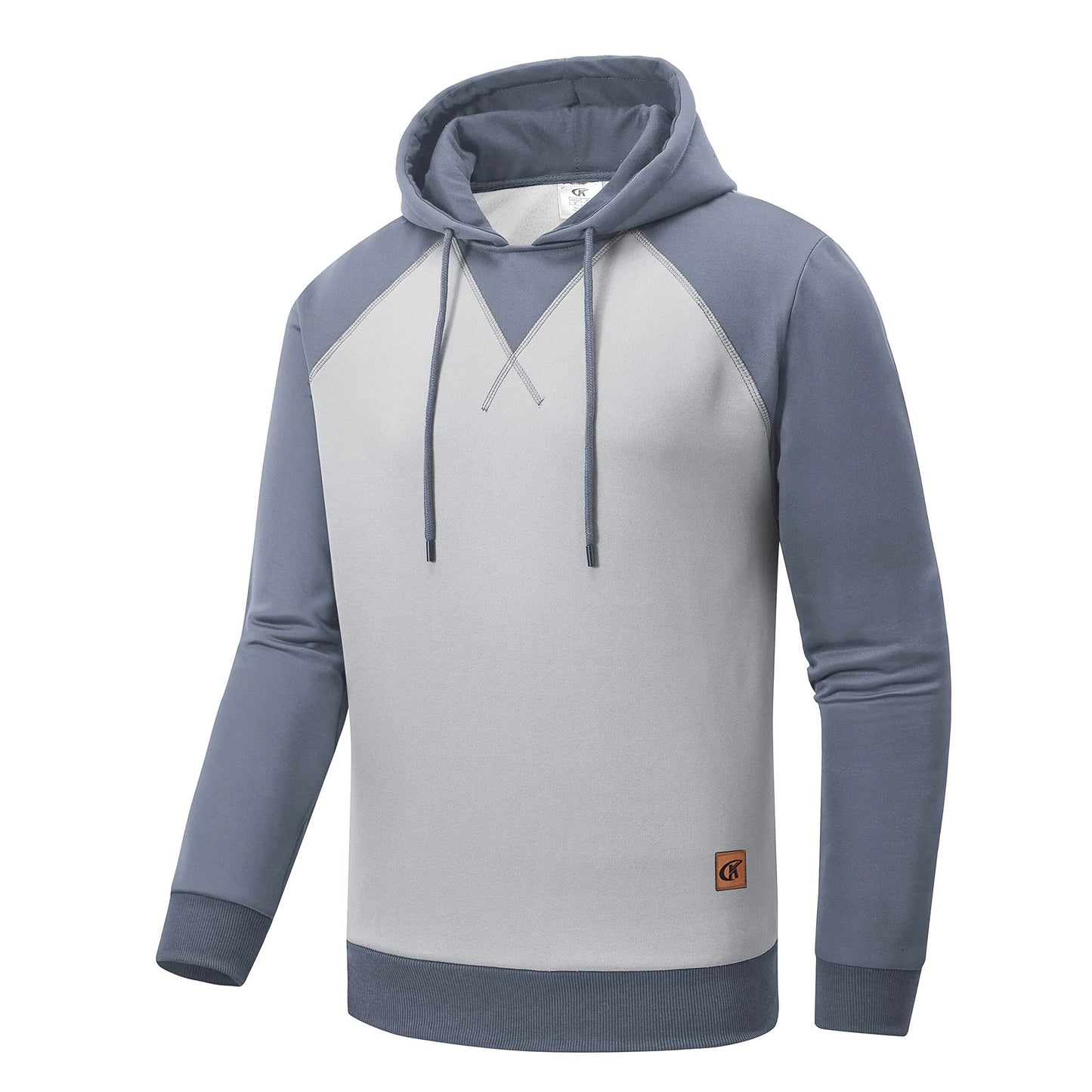 Autumn Winter Men's Warm Casual Hoodies Patchwork Sweatshirt Drawstring Pullover Hooded Casual Jogger Fashion Streetwear
