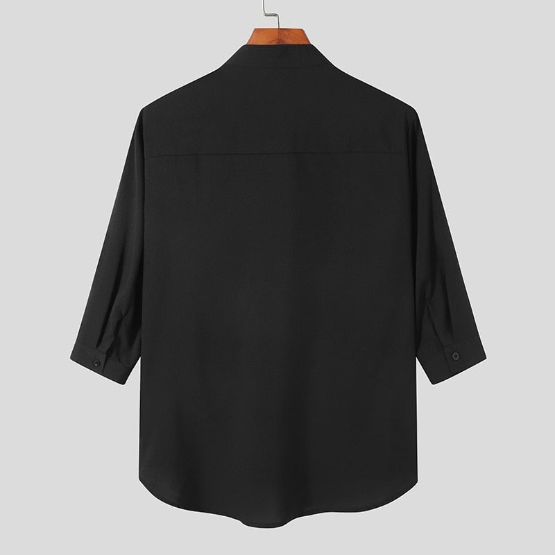 Stylish Simple Style New Men Blouse Casual Party Shows Male Loose Fashionable Face Printing Streetwear Shirts Tops