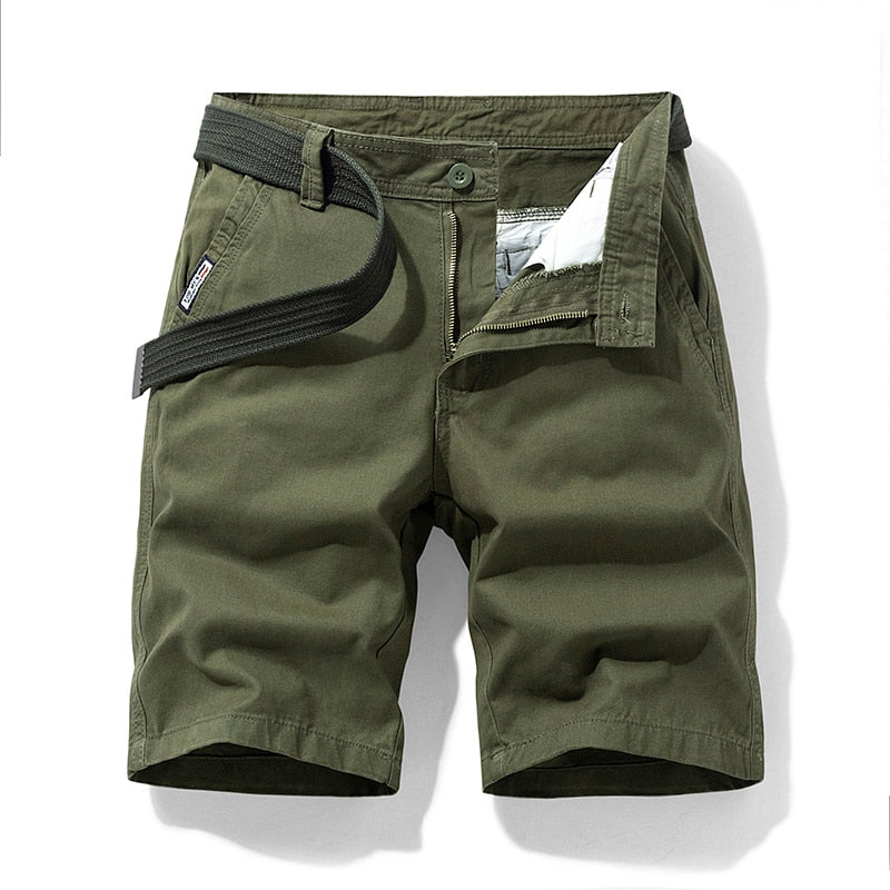 New Summer Men Cargo Shorts Cotton Casual Mens Shorts Pants Jogger Military Solid Straight Cargo Shorts Men Brand Clothing
