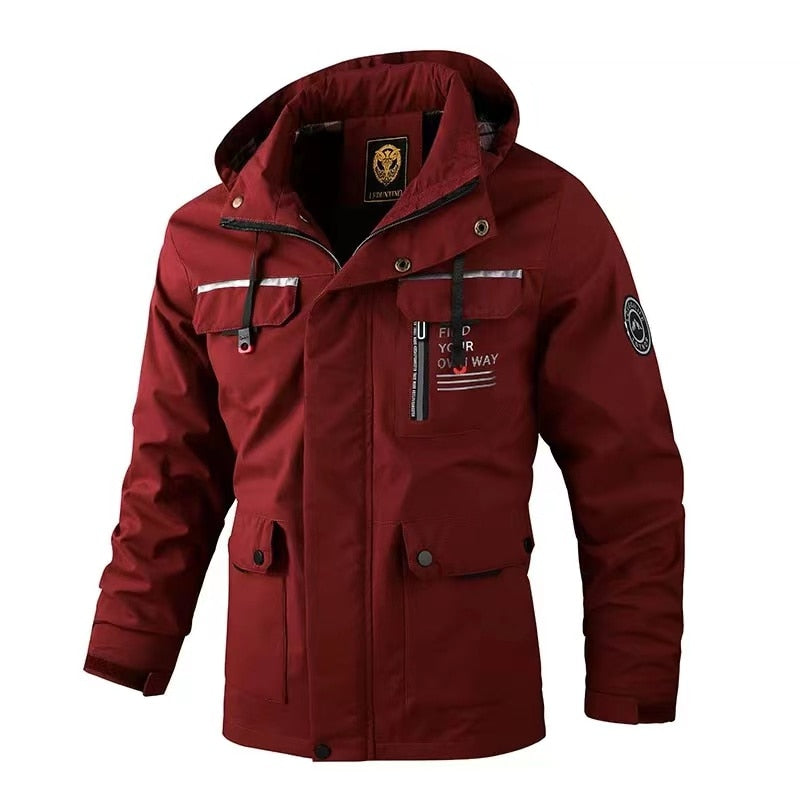 Autumn Fashion Men's Casual Windbreaker Hooded Jacket Man Waterproof Outdoor Soft Shell Winter Coat Warm Ultra Light Jacket