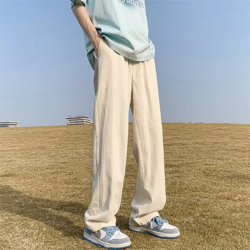 saferido Thin Sweatpants for Men Straight Trousers Man Sports Pants Plain Goth Summer Loose Xxl Tracksuit Bottoms Korean Y2k Slacks Gym