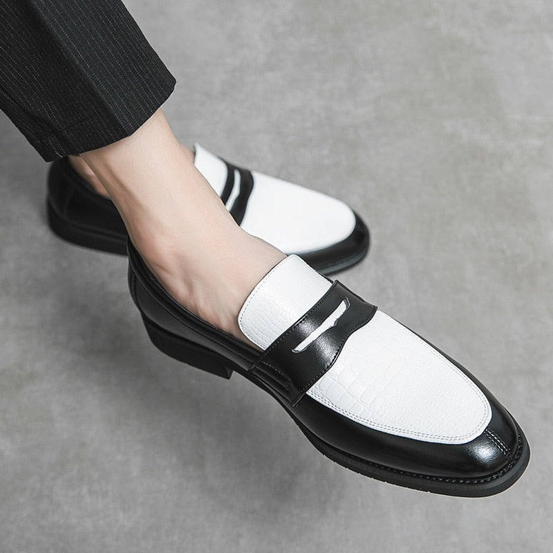 saferido Fashion Men Loafers Slip On Classic British Style Casual Dress Shoes Classic Social Leather Shoes Elegant Original Boat Shoes