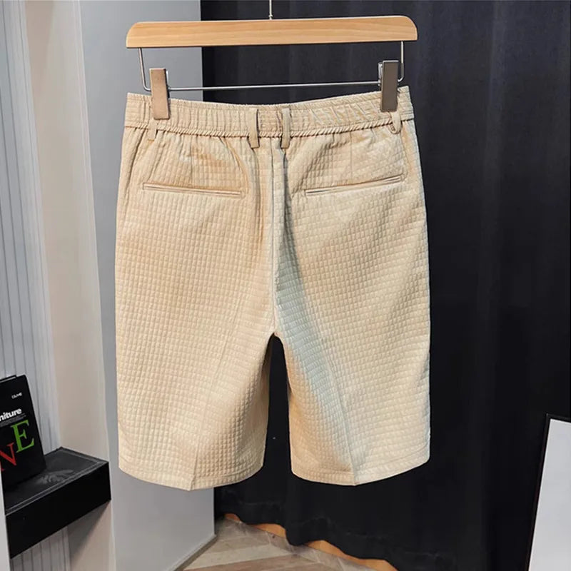 saferido Korean Style Summer Fashion Casual Plaid Shorts Brand Clothing Leisure Slim Fit Men Business Shorts