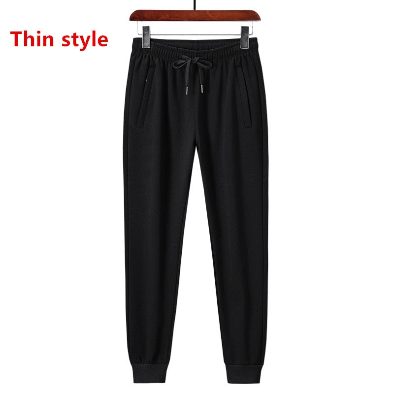 New Korean Style Straight Sports Running Pants Men'S Spring Autumn Loose Casual Pure Cotton Large L-8Xl 135Kg Knitted Trousers