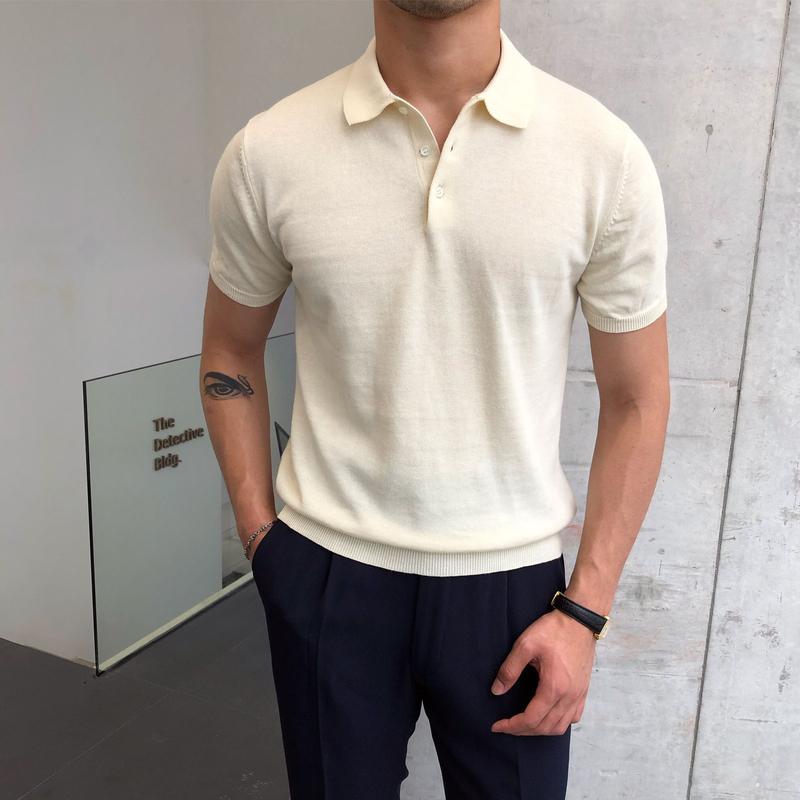 New Men's Clothing Summer Fashion Slimming Korean Version Simplicity Trend Short Sleeve Lapel Solid Color Casual POLO Shirt