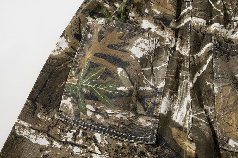 Letter Towel Embroidery Camouflage Cargos for Men Streetwear Casual Y2K Baggy Overalls Pants Oversized Unisex Spliced Trousers