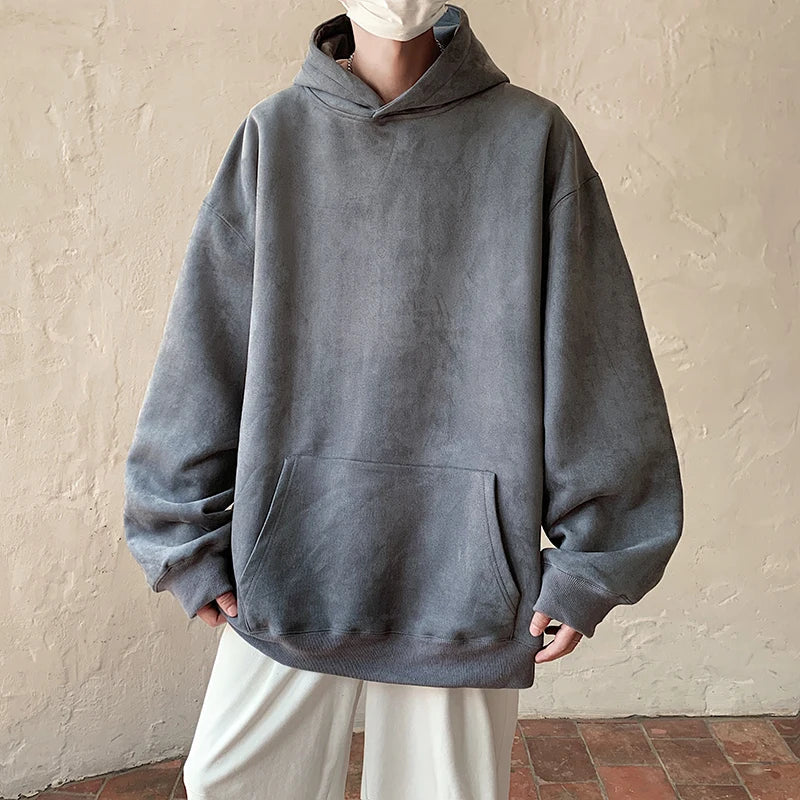 saferido Autumn New Solid Hoodie Men Harajuku Fashion Casual Oversized Hoodies Couples Loose Hooded Streetwear Sweatshirt 5XL