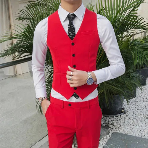 saferido Men spring high quality Business suit Vest/Male slim fit fashion office dress Blazers Vest 4XL-M